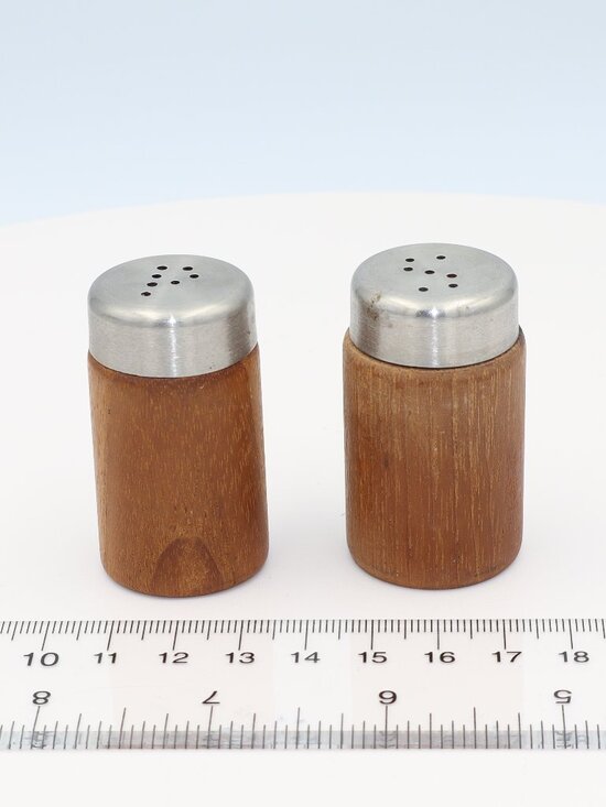 Other - Norwegian Salt & Pepper Shakers Set Teak & 18-8 Stainless 1.25x2.5” Vintage